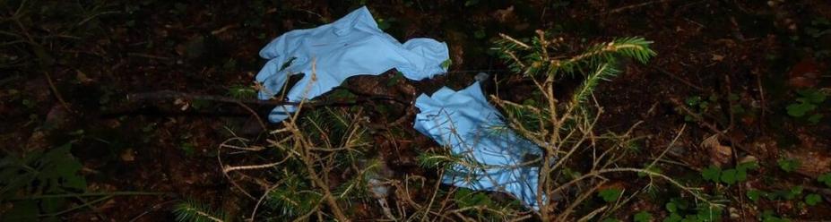 Some assholes left their rubber gloves in the forest