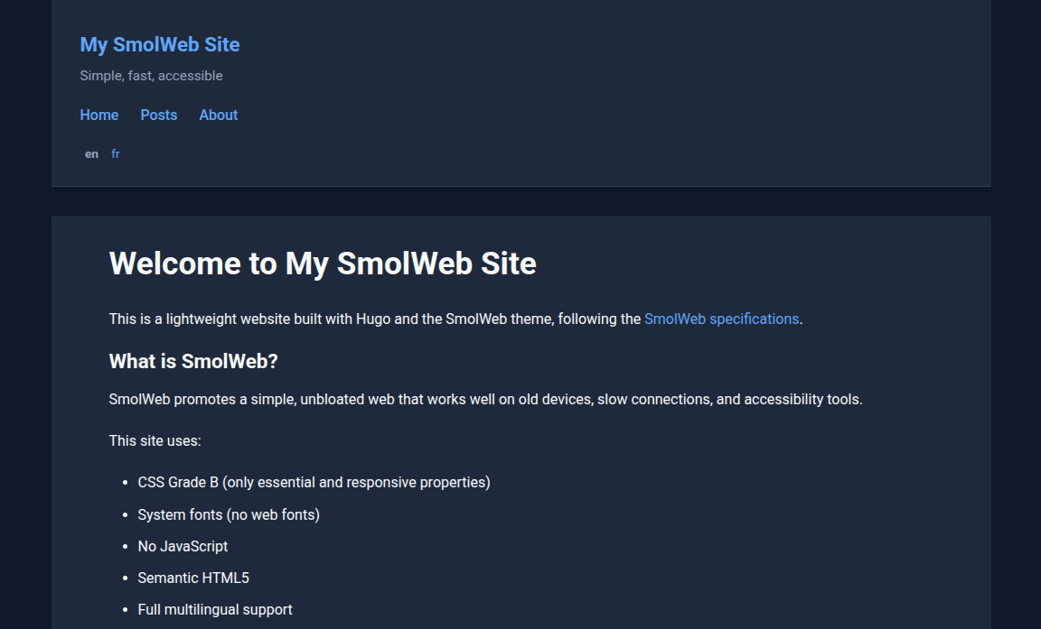 Dark mode screenshot