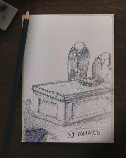 Il posto vuoto era una tomba.  
Ora è il viaggiatore ad attendere il suo turno, ci sarà un’altra creatura che prenderà il cuore per lui?  Nel frattempo, il premio che gli rimane è la stessa corona che aveva dato inizio al viaggio: un cerchio che si completa.