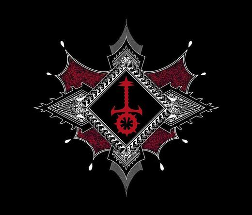 The Sabbat (Vampire sect in V:tM) sigil surrounded by a white, black, and red ornate design.