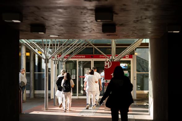 Entrada del Hospital Universitario Careggi, este viernes en Florencia.