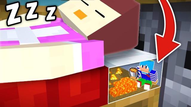 ベッドの下に隠れておかんにイタズラしてみた！【まいくら / マインクラフト】