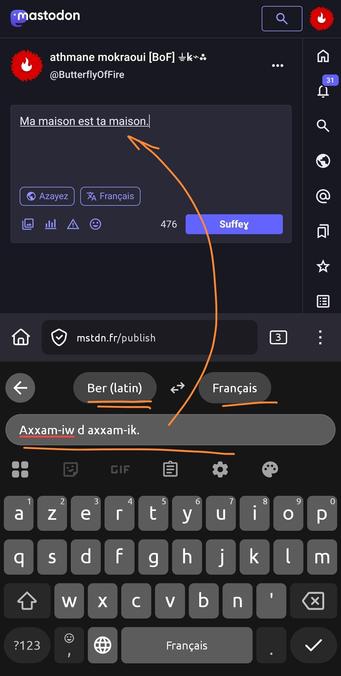 Gboard with Google Translate.