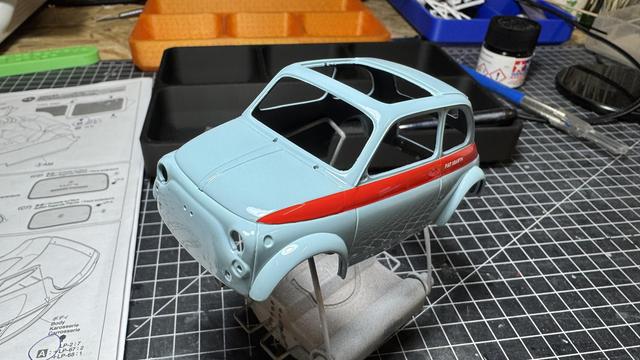Body of a Abarth 695SS by Tamiya in 1:24 scale