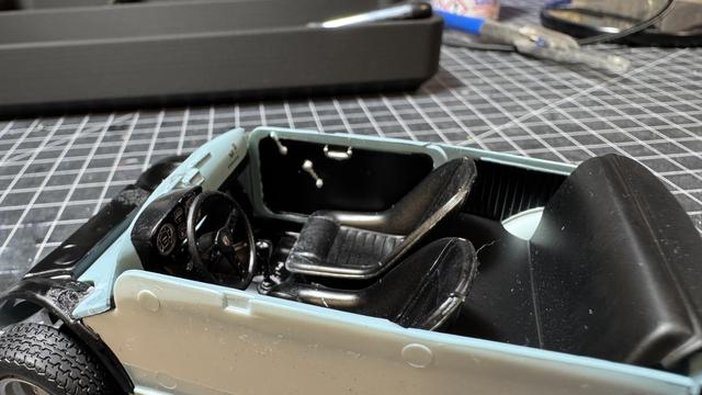 Interior of a Abarth 695SS by Tamiya in 1:24 scale
