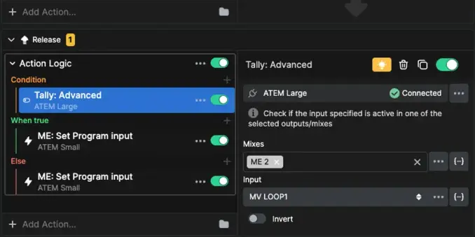Funkce Conditional Actions & Feedbacks