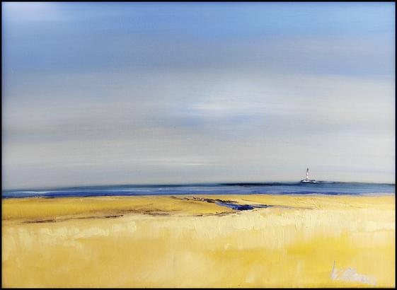 Nordseeküste - in der Ferne ein Leuchtturm