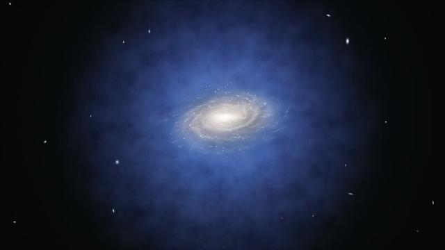 Artist’s impression of the expected dark matter distribution around the Milky Way