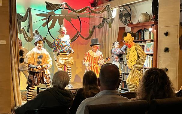 Clown show on stage
