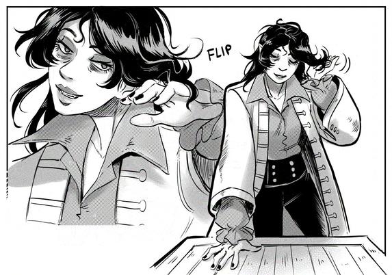 An excerpt from my comic. Lucia is flipping her hair.