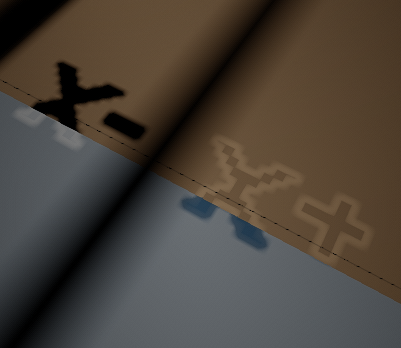 zoomed in; the hole is defined by the black line, lighting is slightly away from it