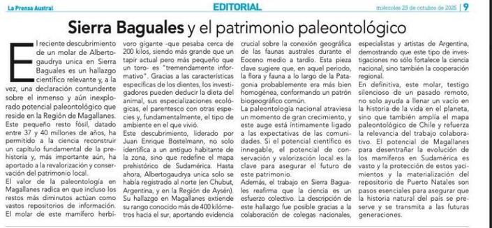 Sierra Baguales y el patrimonio paleontológico