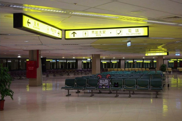 Marshie and their crown sleeping in the airport...