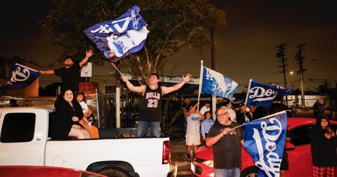 Dodgers fans take to the streets to celebrate World Series win