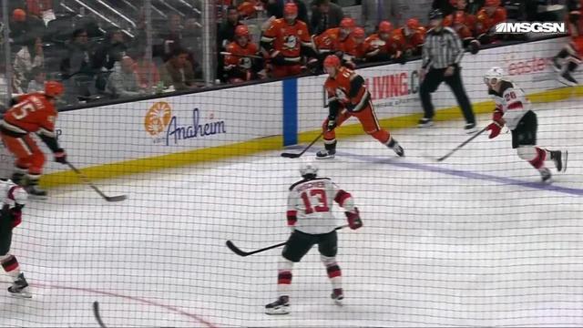 Cutter Gauthier scores a goal against the New Jersey Devils