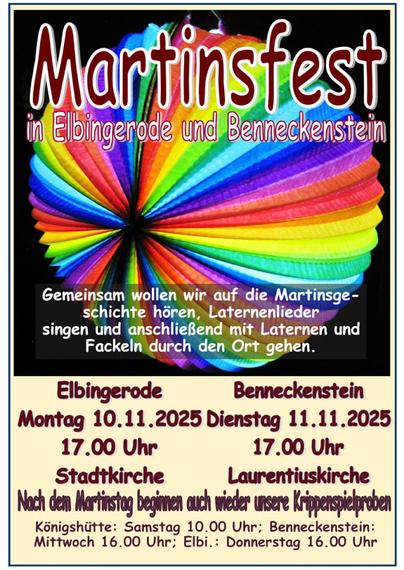 Plakat Martinsfest Elbingerode/Benneckenstein