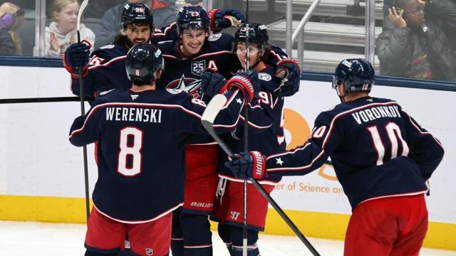 Zach Werenski, Sean Monahan lift Blue Jackets past Blues 3–2 for fourth straight win
