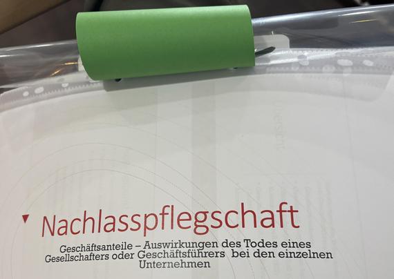 Nachlasspflegschaft
Geschäftsanteile - Auswirkungen des Todes eines Gesellschafters oder Geschäftsführers bei den einzelnen Unternehmen