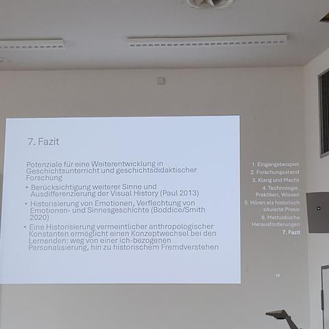 foto einer folie aus dem vortrag zum fazit