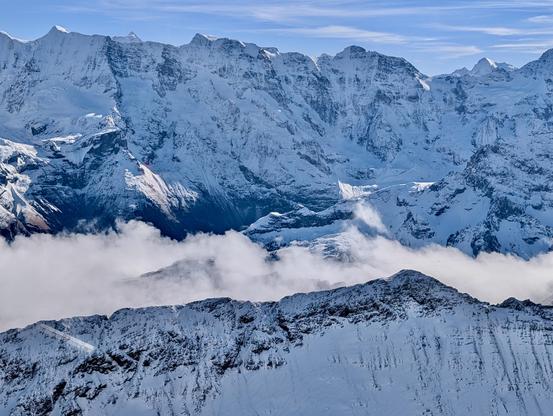 Swiss Alps from up in the sky.