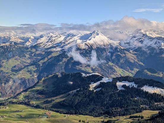 Swiss Alps from up in the sky.