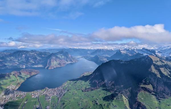 Swiss Alps from up in the sky.