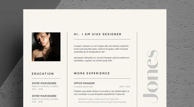 This is a super elegant resume/CV template with cover letter by ContestDesign for Adobe InDesign.
