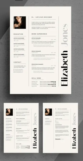 This is a super elegant resume/CV template with cover letter by ContestDesign for Adobe InDesign.
