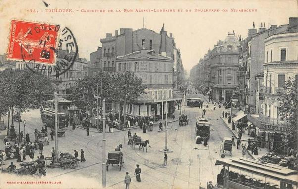 Toulouse Carrefour De La Rue Alsace Lorraine Et Du Bd De Strasbourg à #Toulouse (#HauteGaronne)  #CartePostaleAncienne 👉 https://cartorum.fr/carte-postale/528852/toulouse-toulouse-carrefour-de-la-rue-alsace-lorraine-et-du-bd-de-strasbourg