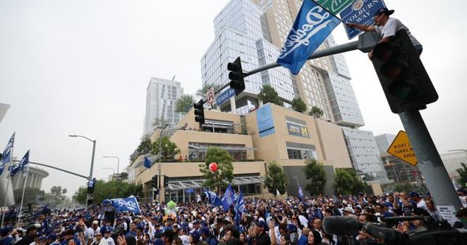 Los Angeles Dodgers' victory parade draws thousands of fans