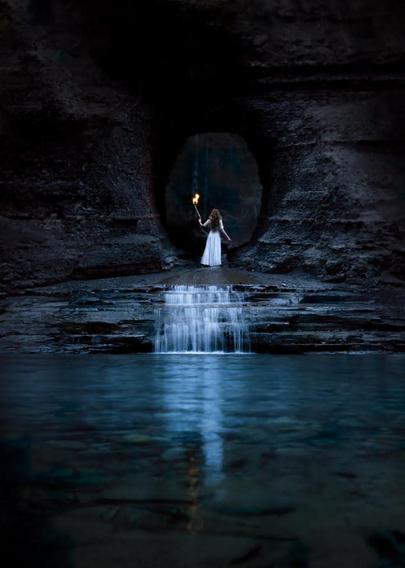 While shooting and editing this self portrait, I had the following lyrics from the song "My Love will Never Die" stuck in my head, which resulted in a much darker feeling image than my regular work - and also the inspiration for my image title:

"Go on, go on
Go bravely on
Into the blackest night
Hold my breath
'Til your return
My love will never die"

I definitely seem to draw a lot of inspiration from the music I'm listening to while editing my images... I love how music effects our moods and can completely change the story we're trying to tell. Originally I was going to edit this as a much lighter, fairy-tale feeling image, but as I went on with this song in my head, the image became a story I strongly empathized with about walking bravely onward into the scary unknown areas of life... where my greatest hope is to keep my own love burning within and letting it shine its way out through kindness, guiding us through the blackest of any nights.  In this current world, kindness seems to be the bravest action of all.