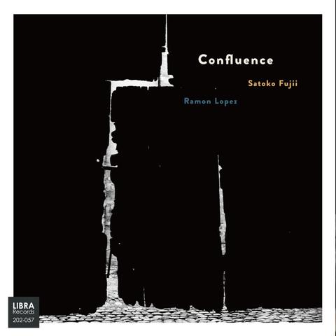 The cover art looks either like a black and white photo taken from within a dark building where the outside can only barely be seen through cracks in the (wooden?) wall, or a black a white photo with black shapes painted over top, nearly covering all of the photo. The album title is in a white/cream font in the top right corner, with Fujii's name in yellow/orange font underneath but set to the right, and Lopez's name in blue underneath that but set to the left.