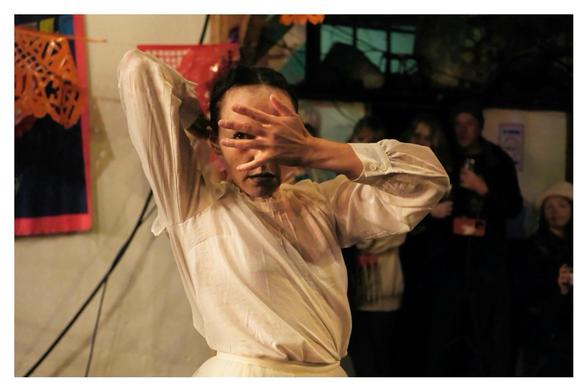 ‘Catrina’ mid dance outback at Levis Corner House kicking of a night of bands and DJs.