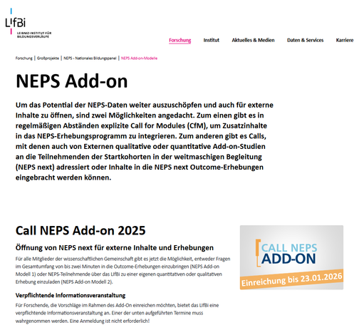 Ausschnitt der verlinkten Seit des LIfBi