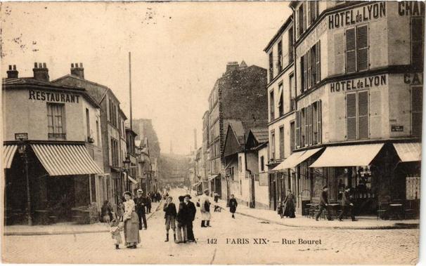 Rue Bouret à #Paris19 (#Paris)  #CartePostaleAncienne 👉 https://cartorum.fr/carte-postale/930292/paris-19e-rue-bouret
