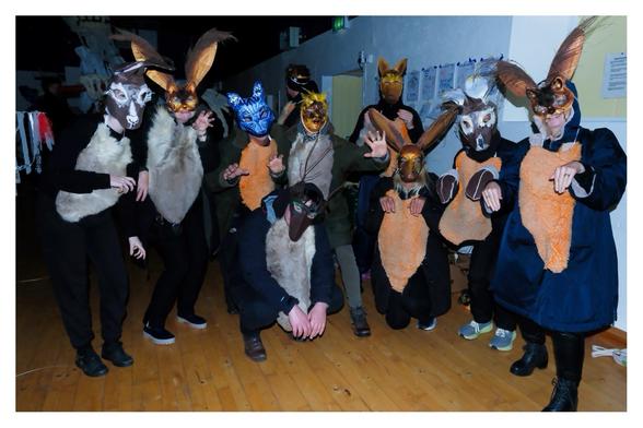 Beasties line up before hitting the streets.