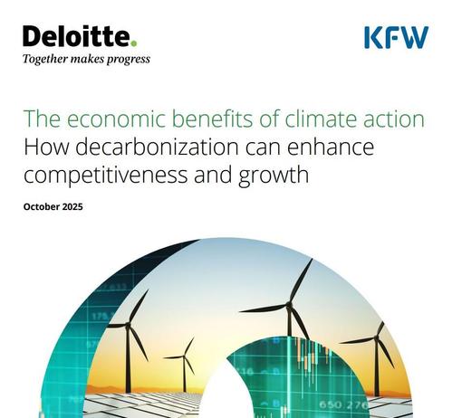 Titelseite der Studie von KfW und Deloitte zu den wirtschaftlichen Vorteilen von Klimaschutz