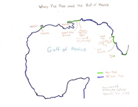map of where I've been in the Gulf of Mexico