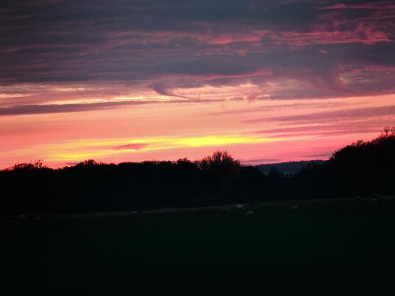 landschaftsbild, abendrot