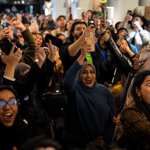 At a Muslim-focused watch party in Astoria, Queens, voters were joyful at the outcome of Tuesday’s election.