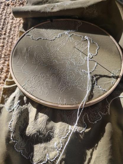 Textile art work in progress.