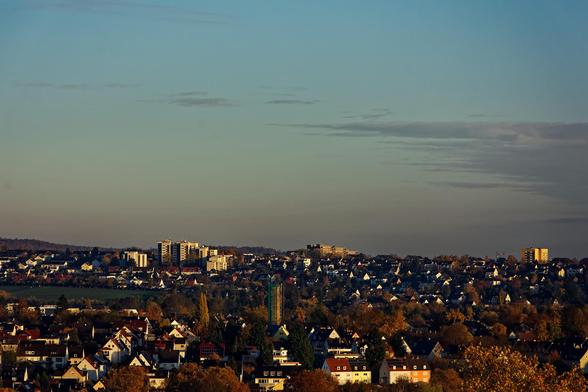 Kassel aus dem Hochhaus bei Morgenlicht