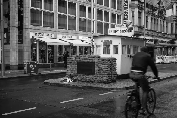 The military checkpoint in Berlin
