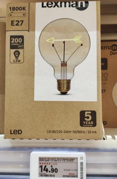 Photo d'une ampoule à vendre avec une fleches au milieu