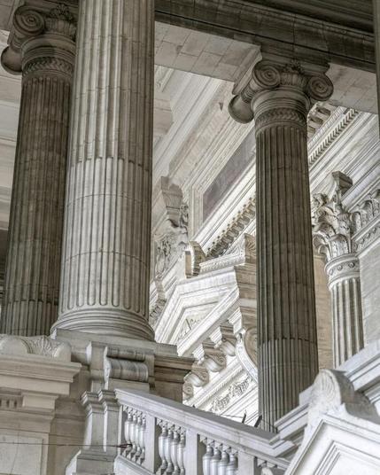 marble columns support a government style building