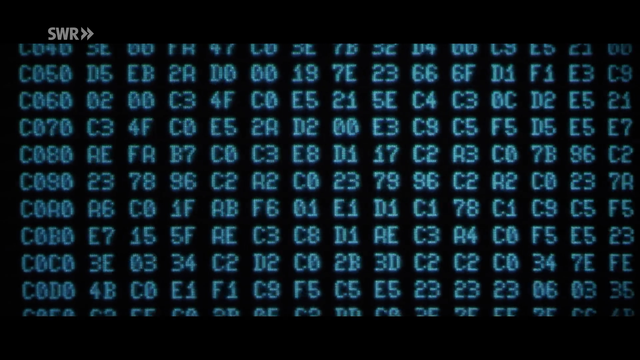 hexadecimal code is shown in e greenish font at a low resolution terminal screen