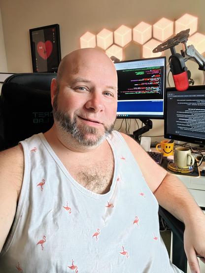 Just a selfie if me working away at home on a Thursday morning. Picture taken with the OnePlus 15