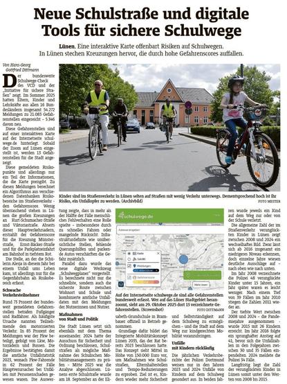 Lünen: Neue Schulstraße und digitale Tools für sichere Schulwege