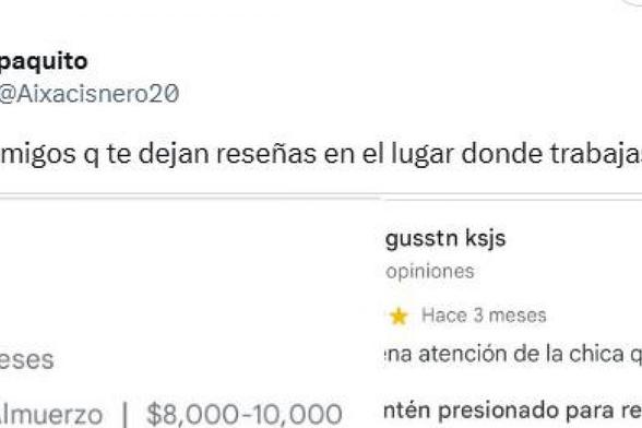 El tuit viral de @Aixacisnero20 con las reseñas de sus amigas. (@Aixacisnero20)