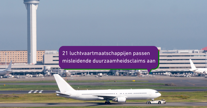 21 luctvaartmaatschappijen passen misleidende duurzaamheidsclaims aan
Beeld: een vliegtuig op een vliegveld